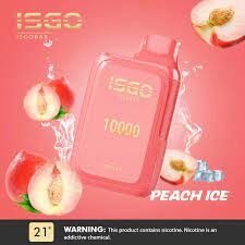 isgo bar 10000 puffs disposable vape peach ice