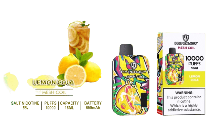 hyperjoy 10000 puffs lemon cola